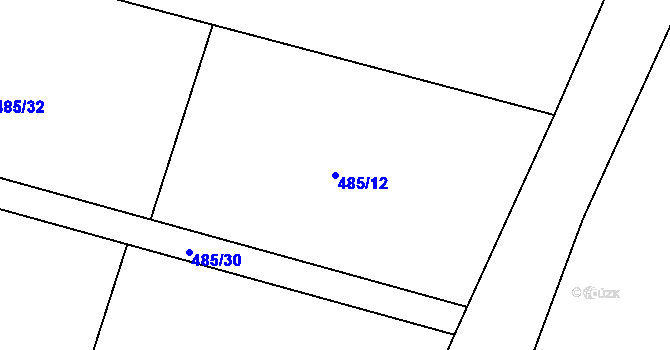 Parcela st. 485/12 v KÚ Zbizuby, Katastrální mapa