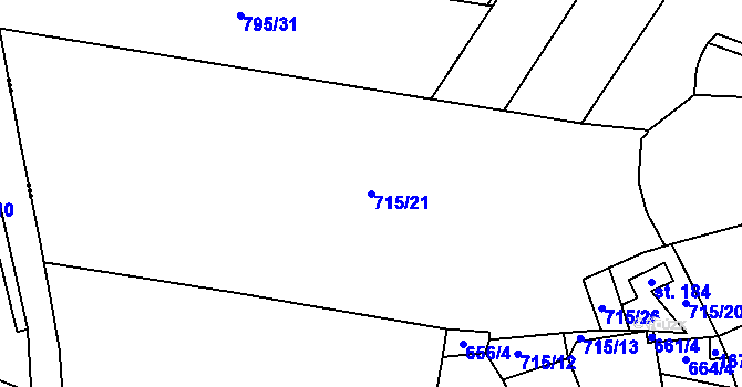 Parcela st. 715/21 v KÚ Zbizuby, Katastrální mapa