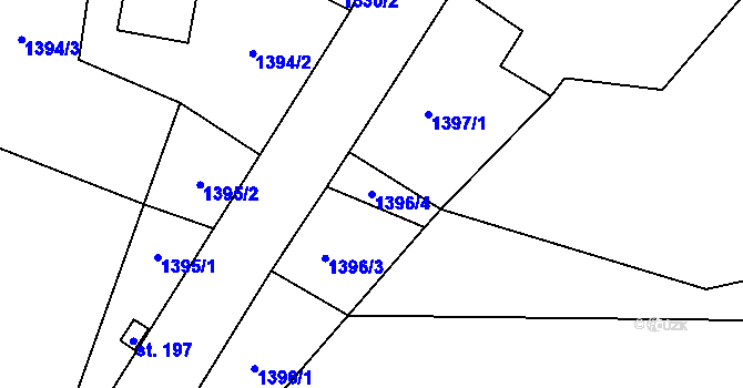 Parcela st. 1396/4 v KÚ Zbizuby, Katastrální mapa