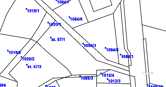 Parcela st. 1084/3 v KÚ Zbizuby, Katastrální mapa