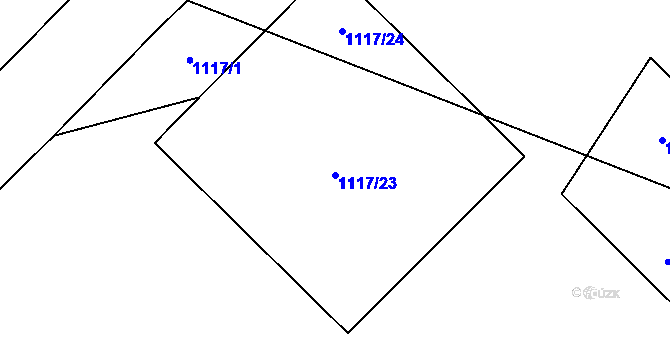 Parcela st. 1117/23 v KÚ Zbizuby, Katastrální mapa
