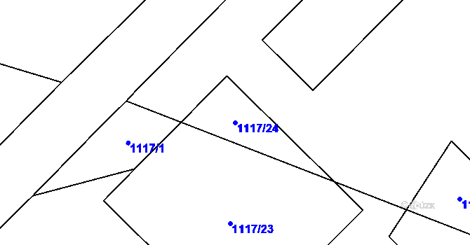 Parcela st. 1117/24 v KÚ Zbizuby, Katastrální mapa