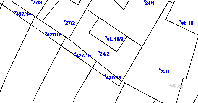 Parcela st. 24/2 v KÚ Zblovice, Katastrální mapa