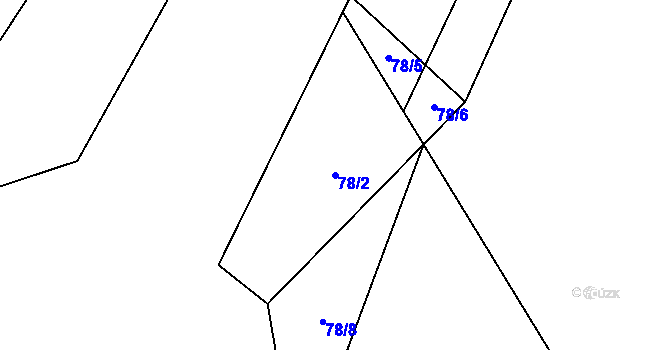 Parcela st. 78/2 v KÚ Zblovice, Katastrální mapa