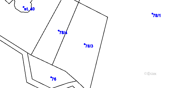 Parcela st. 78/3 v KÚ Zblovice, Katastrální mapa