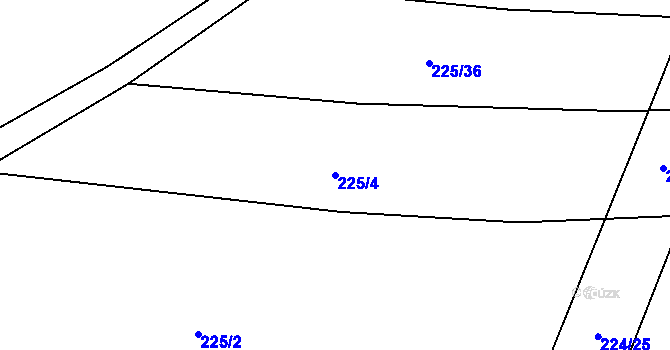 Parcela st. 225/4 v KÚ Zblovice, Katastrální mapa