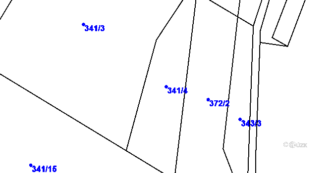 Parcela st. 341/4 v KÚ Zblovice, Katastrální mapa
