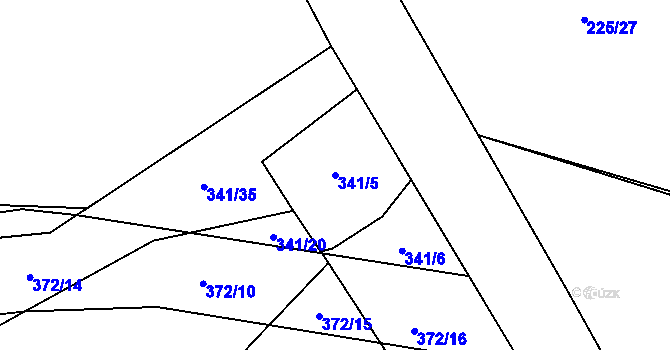 Parcela st. 341/5 v KÚ Zblovice, Katastrální mapa