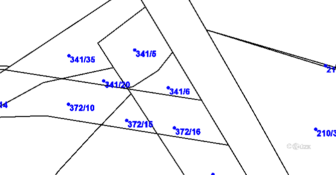Parcela st. 341/6 v KÚ Zblovice, Katastrální mapa