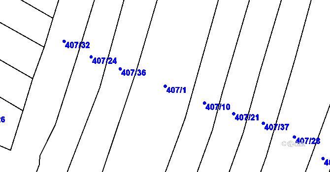 Parcela st. 407/1 v KÚ Zblovice, Katastrální mapa