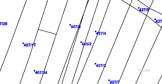 Parcela st. 415/2 v KÚ Zblovice, Katastrální mapa