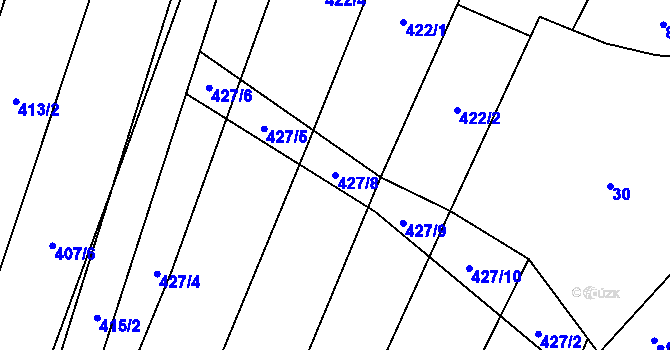 Parcela st. 427/8 v KÚ Zblovice, Katastrální mapa