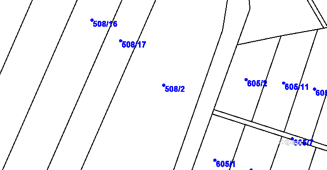 Parcela st. 508/2 v KÚ Zblovice, Katastrální mapa