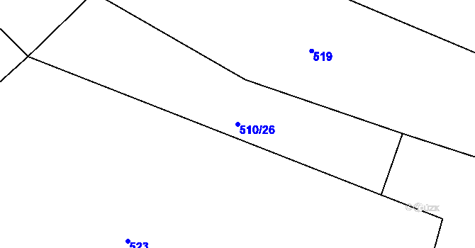 Parcela st. 510/26 v KÚ Zblovice, Katastrální mapa