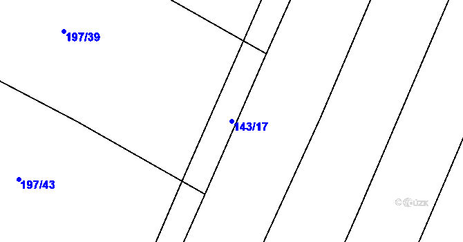 Parcela st. 143/17 v KÚ Zblovice, Katastrální mapa