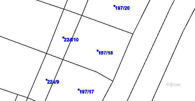 Parcela st. 197/18 v KÚ Zblovice, Katastrální mapa