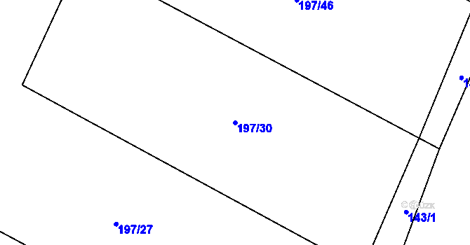 Parcela st. 197/30 v KÚ Zblovice, Katastrální mapa