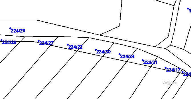 Parcela st. 224/30 v KÚ Zblovice, Katastrální mapa