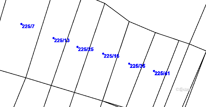 Parcela st. 225/16 v KÚ Zblovice, Katastrální mapa