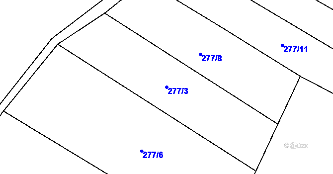 Parcela st. 277/3 v KÚ Zblovice, Katastrální mapa