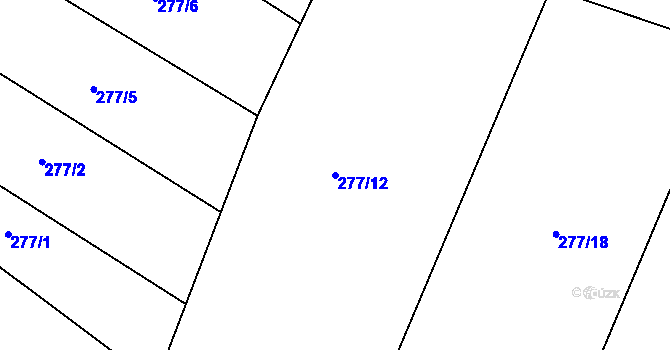 Parcela st. 277/12 v KÚ Zblovice, Katastrální mapa