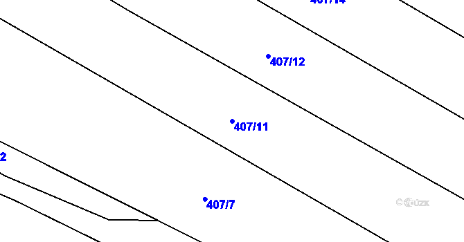 Parcela st. 407/11 v KÚ Zblovice, Katastrální mapa
