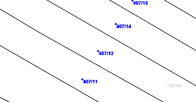 Parcela st. 407/12 v KÚ Zblovice, Katastrální mapa