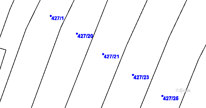 Parcela st. 427/21 v KÚ Zblovice, Katastrální mapa