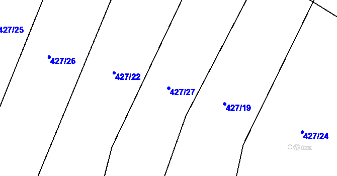 Parcela st. 427/27 v KÚ Zblovice, Katastrální mapa