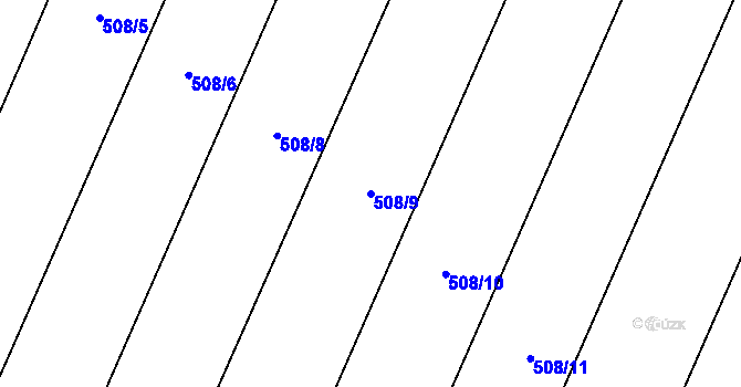 Parcela st. 508/9 v KÚ Zblovice, Katastrální mapa