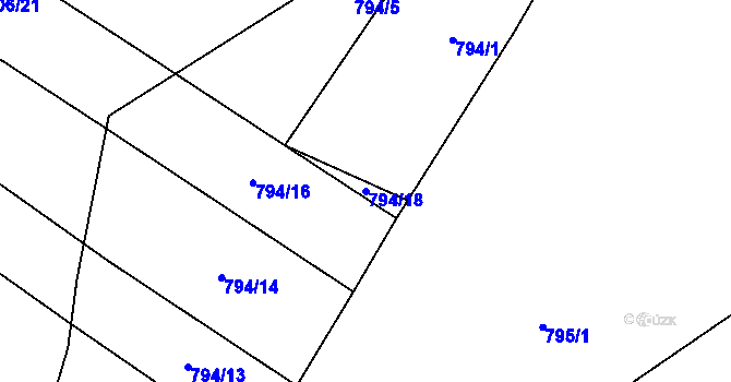 Parcela st. 794/18 v KÚ Zblovice, Katastrální mapa
