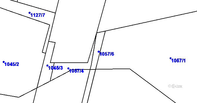 Parcela st. 1057/6 v KÚ Ohrazení, Katastrální mapa