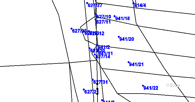 Parcela st. 941/11 v KÚ Zborov, Katastrální mapa