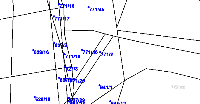 Parcela st. 771/2 v KÚ Zborov, Katastrální mapa