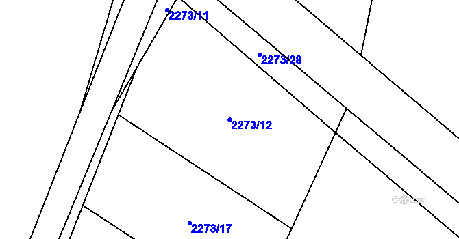 Parcela st. 2273/12 v KÚ Zborov, Katastrální mapa