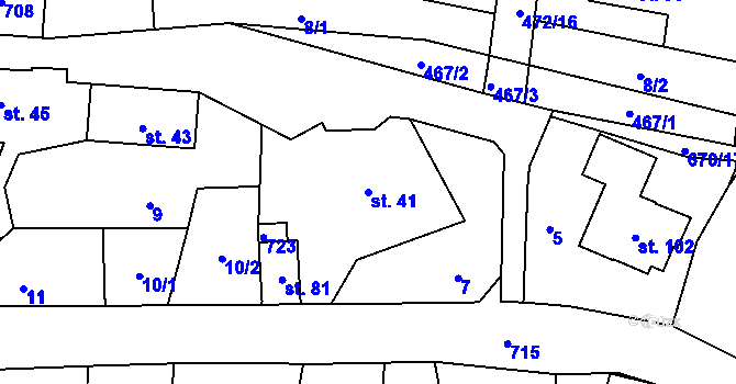 Parcela st. 41 v KÚ Zborov na Moravě, Katastrální mapa