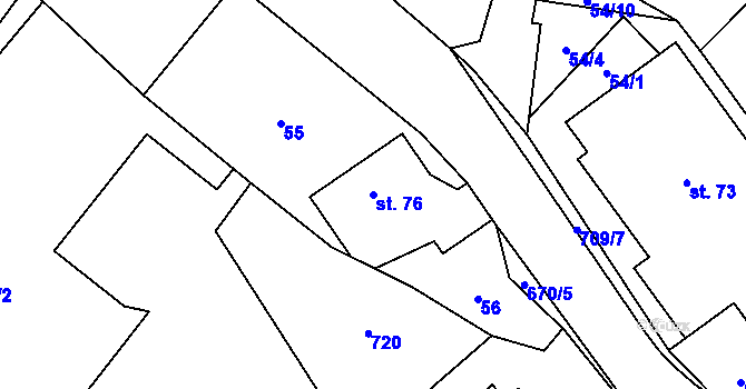 Parcela st. 76 v KÚ Zborov na Moravě, Katastrální mapa