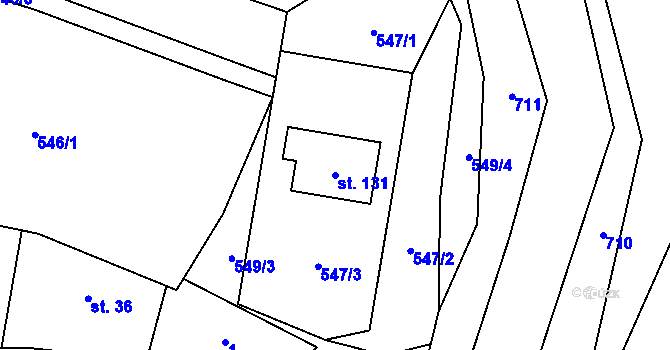Parcela st. 131 v KÚ Zborov na Moravě, Katastrální mapa