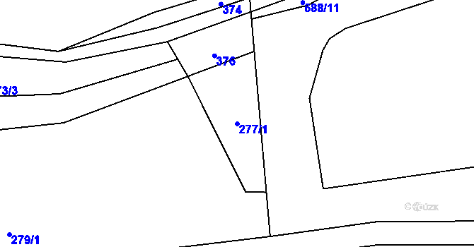 Parcela st. 277/1 v KÚ Zborov na Moravě, Katastrální mapa
