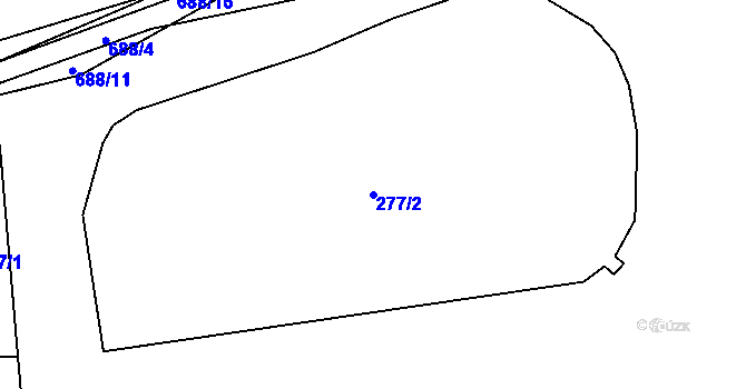 Parcela st. 277/2 v KÚ Zborov na Moravě, Katastrální mapa