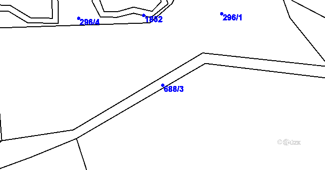 Parcela st. 688/3 v KÚ Zborov na Moravě, Katastrální mapa