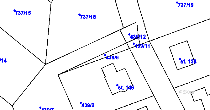 Parcela st. 439/6 v KÚ Zborov na Moravě, Katastrální mapa