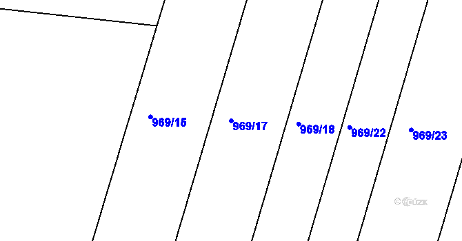 Parcela st. 969/17 v KÚ Medlov u Zborovic, Katastrální mapa