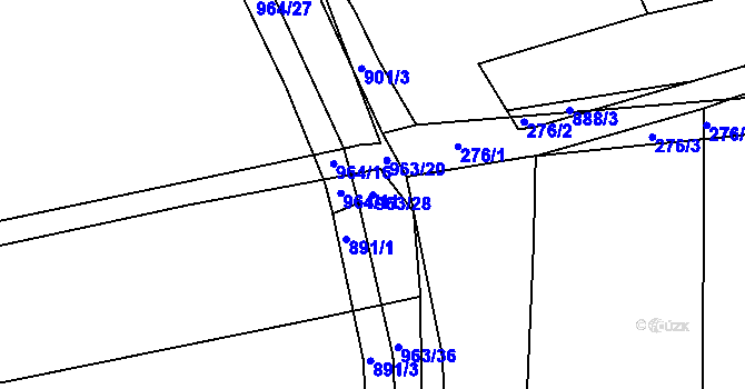 Parcela st. 963/28 v KÚ Medlov u Zborovic, Katastrální mapa