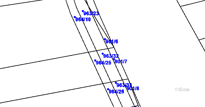 Parcela st. 963/32 v KÚ Medlov u Zborovic, Katastrální mapa
