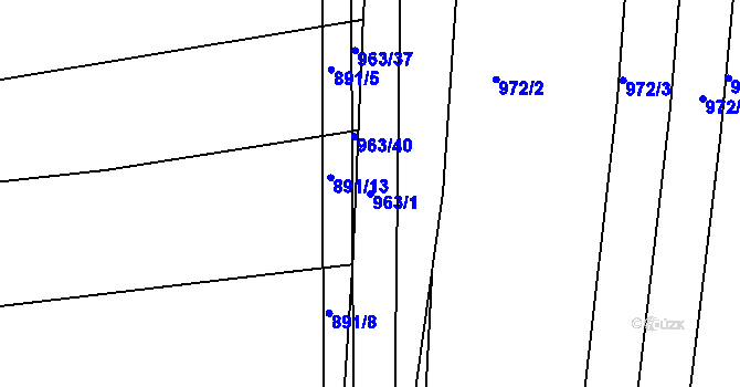 Parcela st. 963/1 v KÚ Medlov u Zborovic, Katastrální mapa