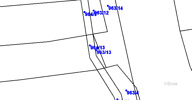 Parcela st. 963/13 v KÚ Medlov u Zborovic, Katastrální mapa