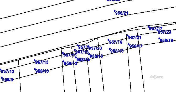 Parcela st. 957/20 v KÚ Medlov u Zborovic, Katastrální mapa