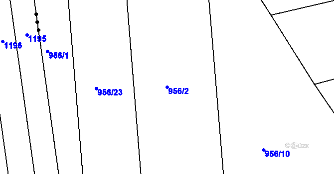 Parcela st. 956/2 v KÚ Medlov u Zborovic, Katastrální mapa
