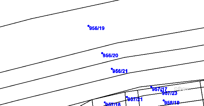 Parcela st. 956/20 v KÚ Medlov u Zborovic, Katastrální mapa